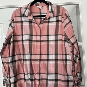 H&M pink flannel shirt
